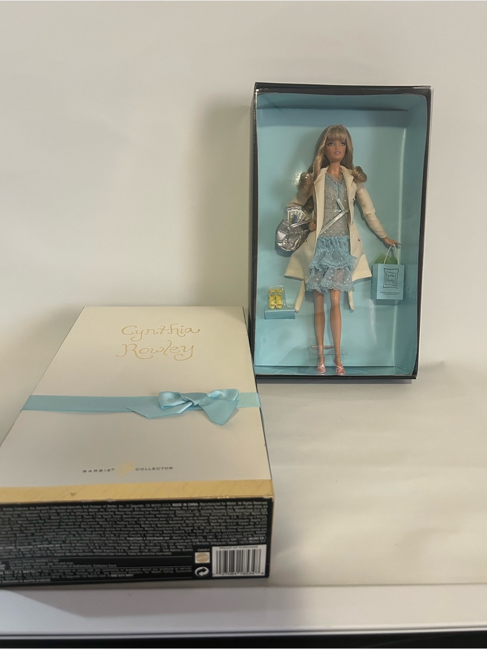 Cynthia Rowley Pale Blue Lace Doll with Cream Coat and Silver Accents